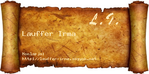 Lauffer Irma névjegykártya
